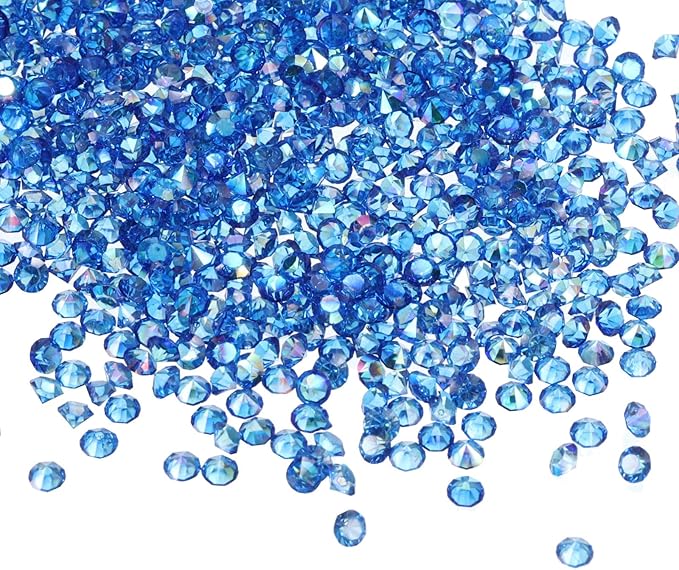 PATIKIL 14000Pcs Wedding Table Scatter Confetti Crystals 3mm Acrylic Diamonds Vase Fillers Gems for Table Centerpiece Decorations Bridal Shower Party, Dark Blue AB