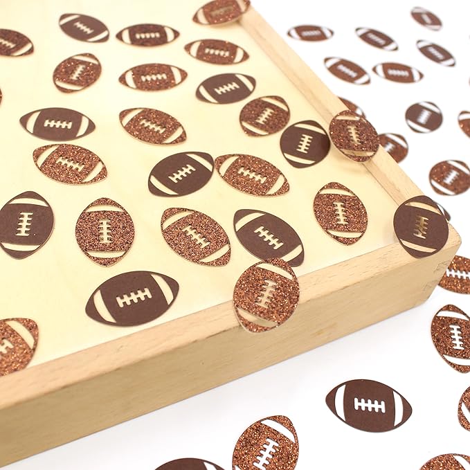 200PC Football Confetti for Table,Football Baby Shower Decorations, Football Birthday Party Decorations,Football Themed Party Supplies