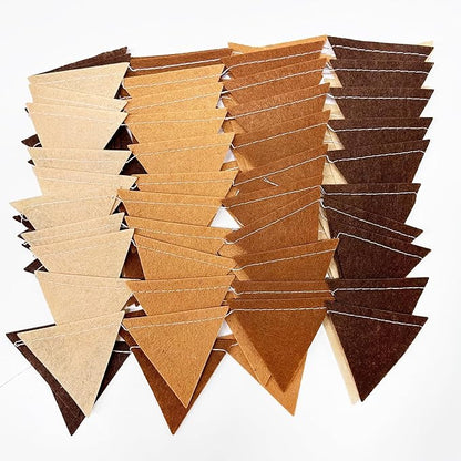 Brown Party Decorations Ombre Brown Felt Hanging Triangle Mini Bunting Pennant Banner Flag for Birthday Baby Shower Wedding Neutral Boho Woodland Safari Western Cowboy Party Classroom Nursery Decor