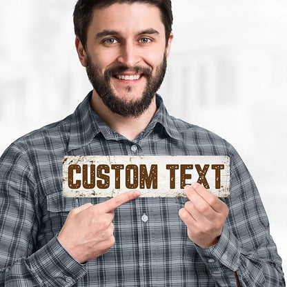 Custom Sign, Custom Street Sign, 11 Font Colors, 13 Font Styles, 4 Hole Options, 22 Sizes, 3x12 Inches,Ideal Christmas Gift Rust Free DiBound, Fade Resistant, Made in USA by My Sign Center (Rustic)
