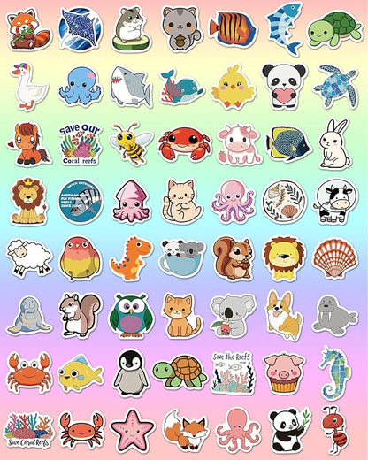 300 Pcs Animal Stickers for Kids, Cute Water Bottle Stickers for Kids Waterproof, Vinyl Laptop Kid Sticker Pack, Kid Classroom Prizes for Elementary Students