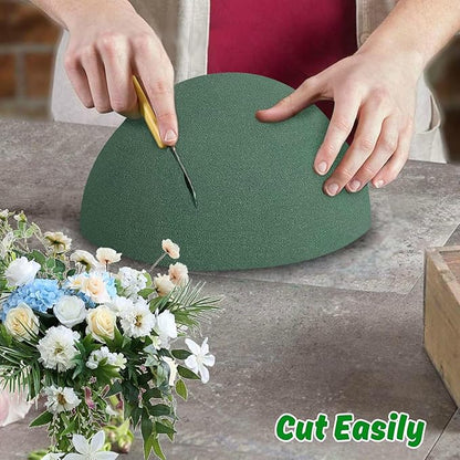 LOKIPA Floral Foam Round, 4 Pack Floral Dry Foam Half Ball for Artificial Plant Floral Arrangement and Wedding and Garden Decorations(5.51x2.76inch)