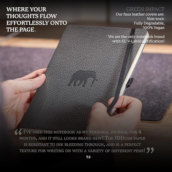 Dingbats A5 Wildlife Lined Notebook Journal - Premium Vegan Leather Softcover Executive Journal for Women & Men - Work, Note Taking, Writing & Travel