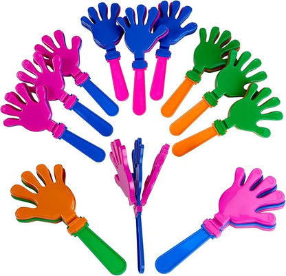 Colorful Hand Clappers - 12 Pack - 7" Noisemakers for Ultimate Party Fun - Sporting Spectacles, Birthday Extravaganzas, and Graduation Celebrations