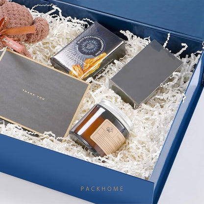 PACKHOME Gift Box 11.5x8x2.5 Inches, Sturdy Shirt Box with Magnetic Lid for Multiple Occasions (Glossy Blue)