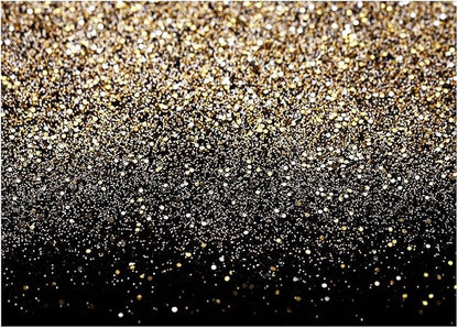 WOLADA Black and Gold Backdrop Golden Glitter Backdrop for Photography Wedding Birthday Baby Shower Party Photo Studio 7x5FT 11176