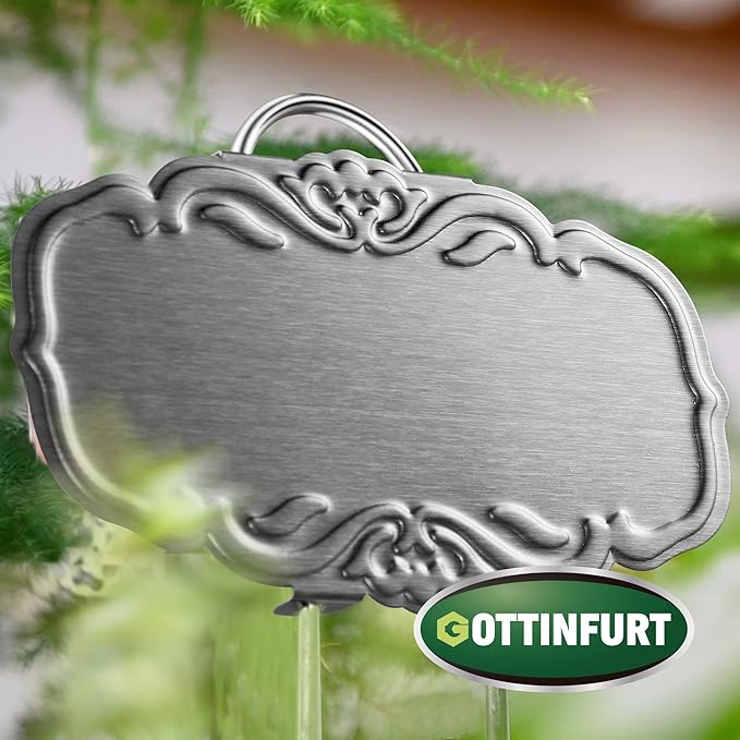 Updated Metal Plant Labels for Garden, 25 Pack Stainless Steel DIY Plant Markers Waterproof for Flowers Pots, Vegetables, Seedlings