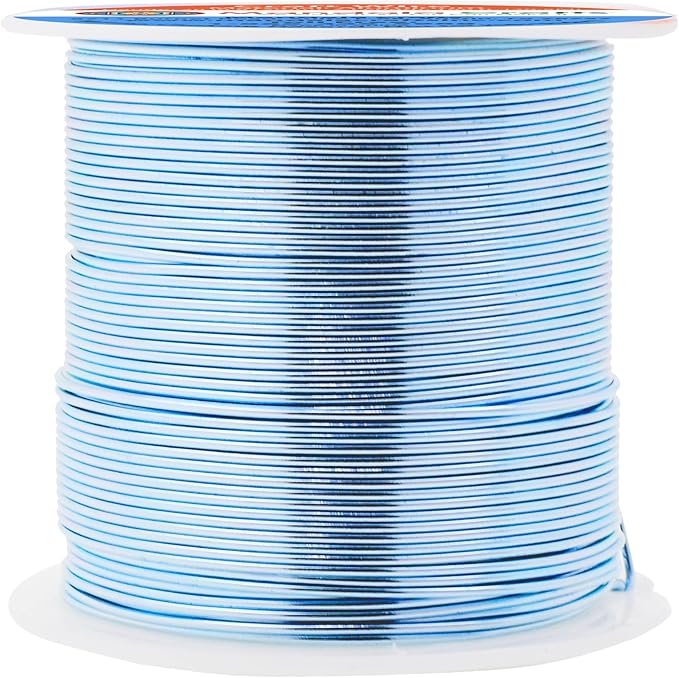 Mandala Crafts 20 Gauge Anodized Aluminum Craft Wire for Jewelry Making - 100 FT Colored Flexible Ice Blue Wire - Bendable for Bonsai Armature Crafting Sculpting