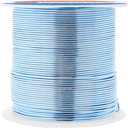 Mandala Crafts 20 Gauge Anodized Aluminum Craft Wire for Jewelry Making - 100 FT Colored Flexible Ice Blue Wire - Bendable for Bonsai Armature Crafting Sculpting