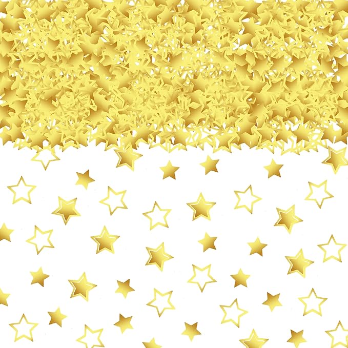 Confetti Star Sequins Table Metallic Foil Sprinkles or DIY Birthday Wedding Engagemetn Christamas New Year Theme Party Celebrations Favor Party Supplies(Golden,2 SIZE)