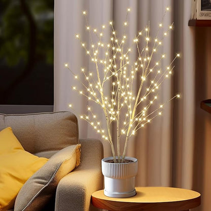 33in Birch Light Tree with 180 LED Lights, Twinkling Lighted Tree with Timer, Adjustable Branches Birch Branches for Indoor Decoration, Living Room, Table Décor