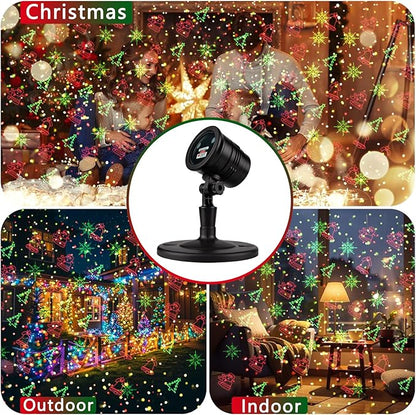 Laser Christmas Projector Lights Outdoor: Waterproof Outdoor Christmas Decorations Laser Light, Projection Christmas Lights for Outside with 5 Patterns, Xmas Spotlight for Yard Garden Holiday Party