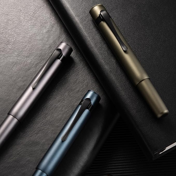 Hongdian M2 Black Forest Mini Rollerball Pen, Fine Point 0.5mm, Sleek Aluminium Pocket Pen with Black Ink Refill, Ideal for Travel & Signature (Space Gray)