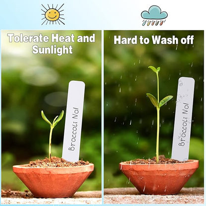 Plant Labels 500Pcs 4 Inch Plastic Plant Name Tags for Seedlings Garden Labels Markers Nursery Plant Tags Seed Labels for Outdoor Garden Plant Label Stakes with Permanet Marking Pen (Mix-Color)