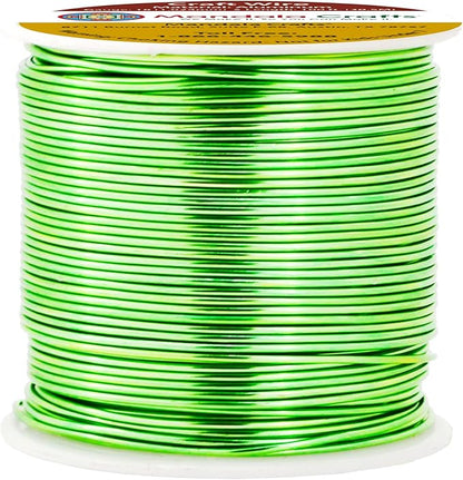Mandala Crafts 18 Gauge Anodized Aluminum Craft Wire for Jewelry Making - 100 FT Colored Flexible Light Green Wire - Bendable for Bonsai Armature Crafting Sculpting
