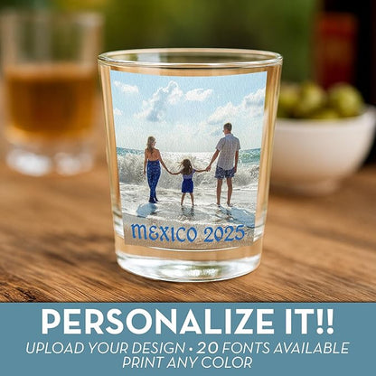 1pk Personalized Printed Photo 2.5oz Shot Glass - Mother's Day Gifts for Dads and Moms,custom image or pictures–anniversaries, party favors, bachelor or bachelorette party,21st birthday shot glass