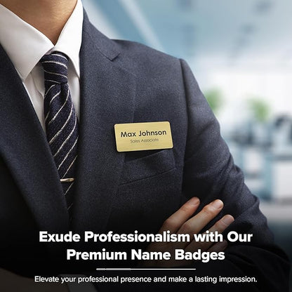 Name Tag, Magnetic Name Tags, Personalized Name Tags, 1.5 x 3 Inches, Durable Engravable Impact Acrylic Material, Made in The USA by My Sign Center (Classic Rectangle)