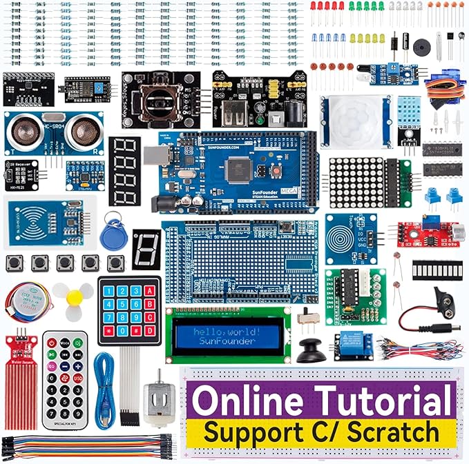 SunFounder Project The Most Complete Electronics Starter Kit Compatible with Arduino Mega 2560 R3 Mega328 Nano, 73 Tutorials Included