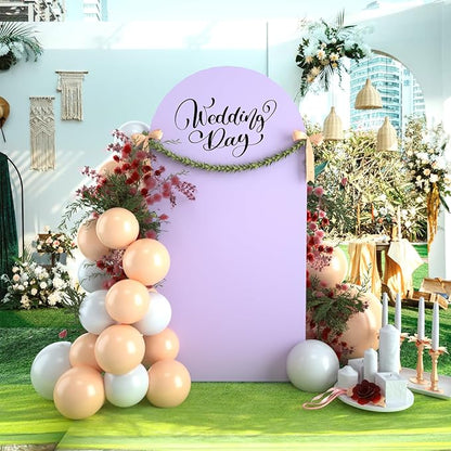 bricia Wedding Arch Backdrop Stand Cover, 6FT Double Sided Stretchy Arch Cover Fitted Wedding Birthday Party Banquet Decoration (Lavender 72''Lx31.2''W)