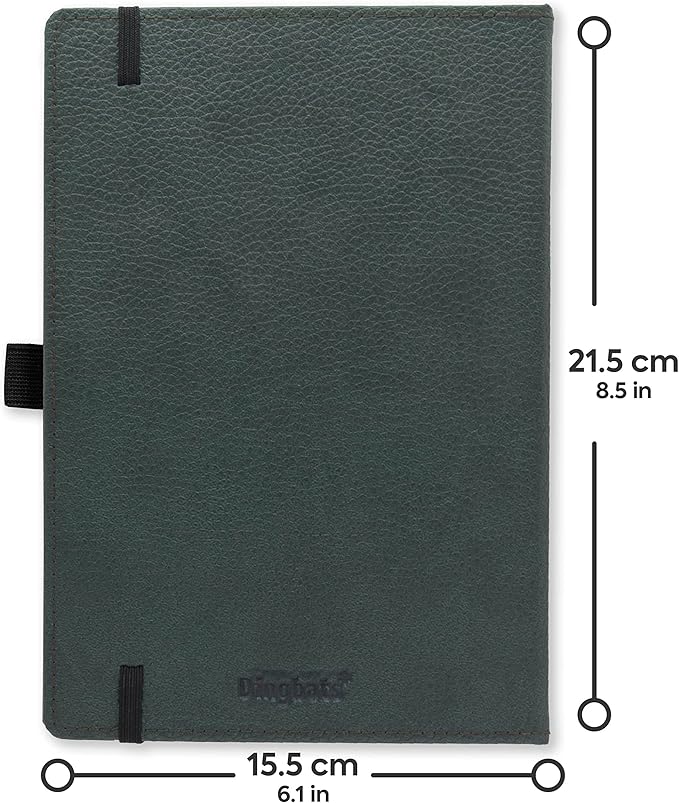 Dingbats* Wildlife Plain Writing Journal Notebook A5 - Vegan Leather Hardcover - Ideal for Work, Travel - Pocket, Elastic Closure, & Bookmark