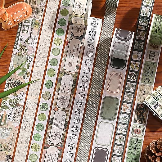 18 Rolls Botanical washi Tape Set for Crafts and Journaling DIY Scrapbooking Supplies Flower washi Tape for Scrapbooking Decorating Tape