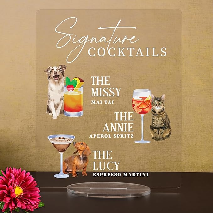 Pet Signature Drink Wedding Signs
