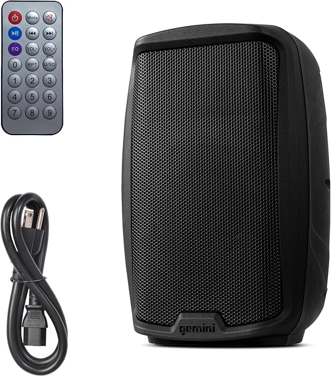 Gemini 8” 500W Bluetooth PA Speaker with TWS Link, USB/SD/FM, XLR/RCA/AUX Inputs, Mic & Guitar Channels, Compact Powered DJ Speaker for Gigs, Events & Easy Transport (AS-2108BT)