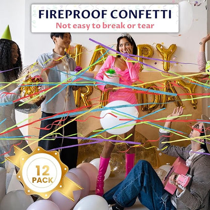 Confetti Cannon 12Inch Multicolor confetti popper party streamer Biodegradable 12Pack Party Popper Streamer Shooters for Weddings Birthdays Graduations Baby Showers Christmas New Year Celebrations