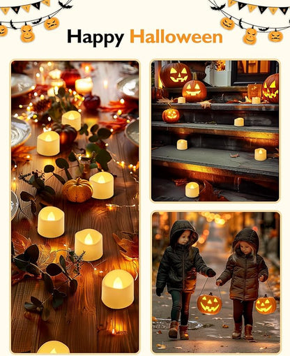 Homemory 24pcs Remote Timer LED Tea Lights Candles, 400+Hours Flickering Flameless Battery Operated Votive Candles for Tabletop Lighting, Centerpieces Decor, Holiday Decor
