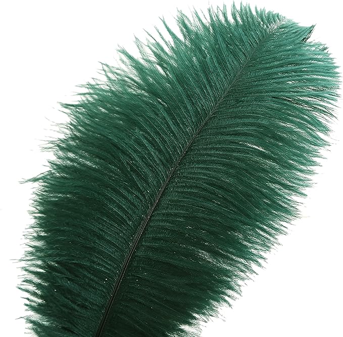 Ballinger Blackish Green Ostrich Feathers Bulk- 24pcs 10-12inch for Wedding Party Centerpieces Christmas Decor