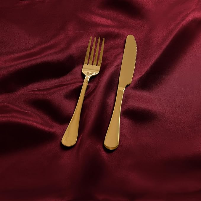 12 Pieces Burgundy Satin Napkins, 17" x 17" Square Table Napkins, Silky Soft Smooth Washable Napkins for Restaurant, Weddings, Dinner, Party Decoration