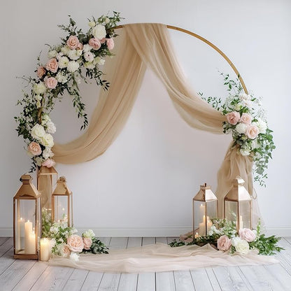 Wedding Arch Draping Fabric 1 Panel 28.7" x 20FT Nude Sheer Chiffon Backdrop Drapes for Wedding Ceremony Birthday Party Bridal Shower Outdoor Decoration