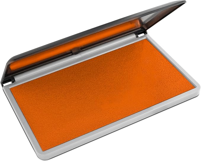 MaxMark Large Premium Orange Ink Stamp Pad - 3.5" x 6.25" - Quality Felt Pad