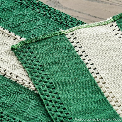 Artoid Mode Dark Green Farmhouse Rustic Table Runner, Seasonal Hollow Kitchen Dining Table Decoration for Home Party Decor 12x90 Inch