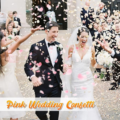 180 PCS Real Pink Dried Rose Petals Confetti for Wedding, 1.75oz Freeze Rose Petals for Romantic Pink Wedding Valentine's Day Proposal Decor, Dinner Centerpieces Party