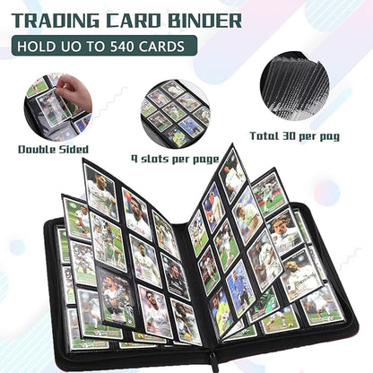 9 Pocket Card Binder,540 Pocket Trading Card Binders,Loading Pocket Collectible Card Album for MTG, TCG, Sport Card, Game Cards Dark Green
