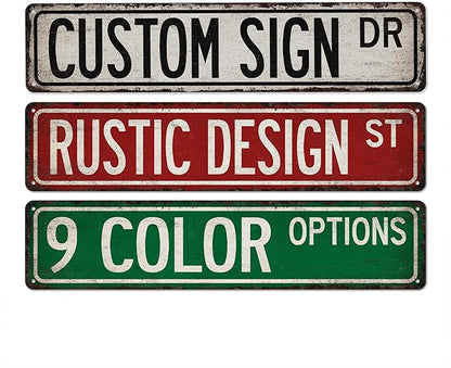 Personalized Street Signs Vintage Looking Street Sign - Made In USA - Rustic Signs For Bedroom Custom Sign Customizable Gifts For Men 104180014001