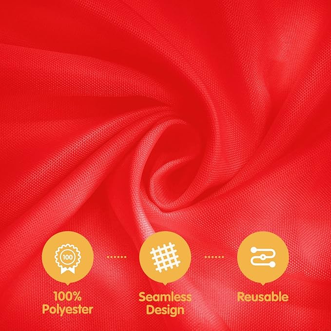 BRILLMAX 8 Pack Red Tablecloths for 8 Foot Rectangle Tables 60 x 126 Inch - 8ft Rectangular Bulk Linen Polyester Fabric Washable Cloth Cover for Wedding Reception Banquet Birthday Party