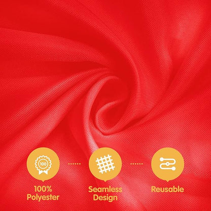 BRILLMAX 8 Pack Red Round Tablecloths 90 Inch - Circle Bulk Linen Polyester Fabric Washable Table Cloth Cover for Wedding Reception Banquet Birthday Party Buffet Restaurant