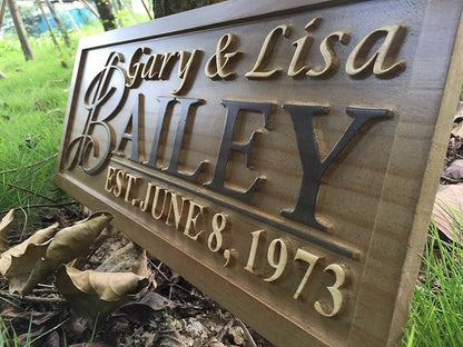 ADVPRO Personalized Custom Made Solid Pine Wood rustic home sign décor - wedding, anniversary, housewarming - fully customized with First/Last/Family name/Surname or date - wpa0002