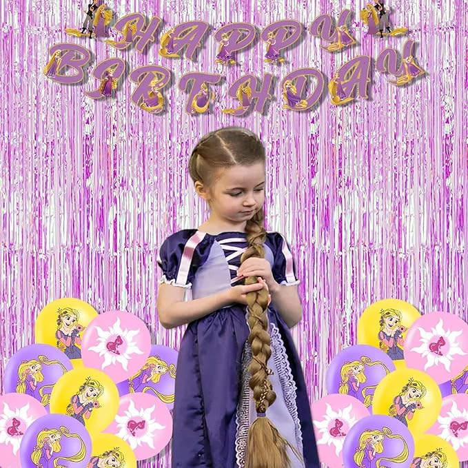 BRAVESHINE Clear Purple Party Decorations Iridescent Foil Curtain - 2 Pack 3.2 x 6.5 ft Holographic Tinsel Backdrop Party Streamers Curtains for Birthdays Valentine’s Bachelorette Bridal Shower Decor