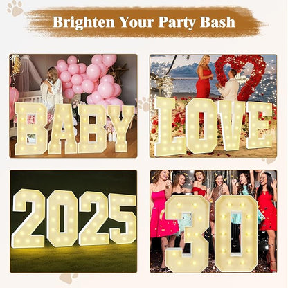 Marquee Light Up Letters: 4FT Large Decorative Signs for Party Decorations Baby Shower Birthday Wedding Engagement Anniversary, 4 Feet Tall Pre-Cut DIY Foamboard Letter I - Easy to Assemble