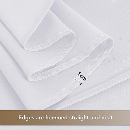 sancua White Square Tablecloths 60x60 Inch, 2 Pack - Fabric Table Cloth for Square or Round Tables, Washable Polyester Table Cover for Dinner, Holiday Party, Decorative Display Tables