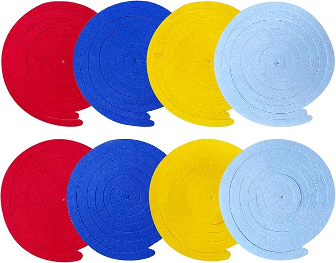 36 Pcs Red Blue Yellow Hanging Swirl Decorations Colorful Felt Swirl Streamer Spiral Ceiling Decorations Garland for Carnival Circus Clown Fiesta Festival Birthday Baby Shower Wedding Party Supplies