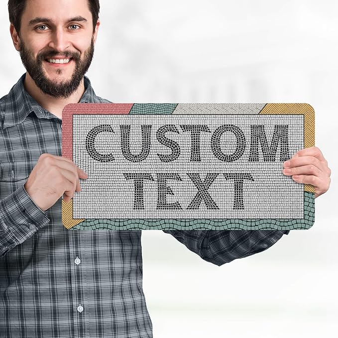 Custom Sign, Custom Street Sign, 11 Font Colors, 13 Font Styles, 4 Hole Options, 22 Sizes, 9x18 Inches, Rust Free DiBound, Fade Resistant, Made in USA by My Sign Center (Fauxsaic 2)