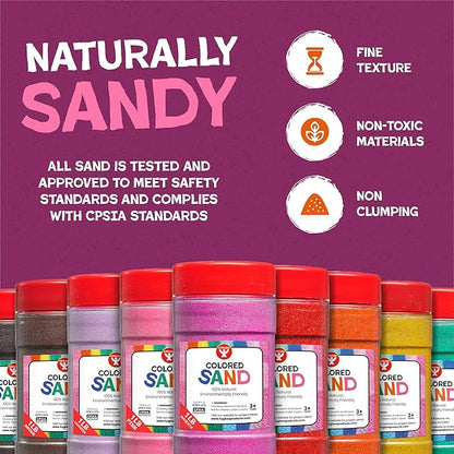 Hygloss Colored Sand for Crafts - 15 lb Bottle, Lavender - Vibrant Colorful Fine Sensory Play Sand Art Kits for Kids - Classroom Activities for Children 3 4 5 6 7 8 9 10 11 12 - Safe for Ages 3+