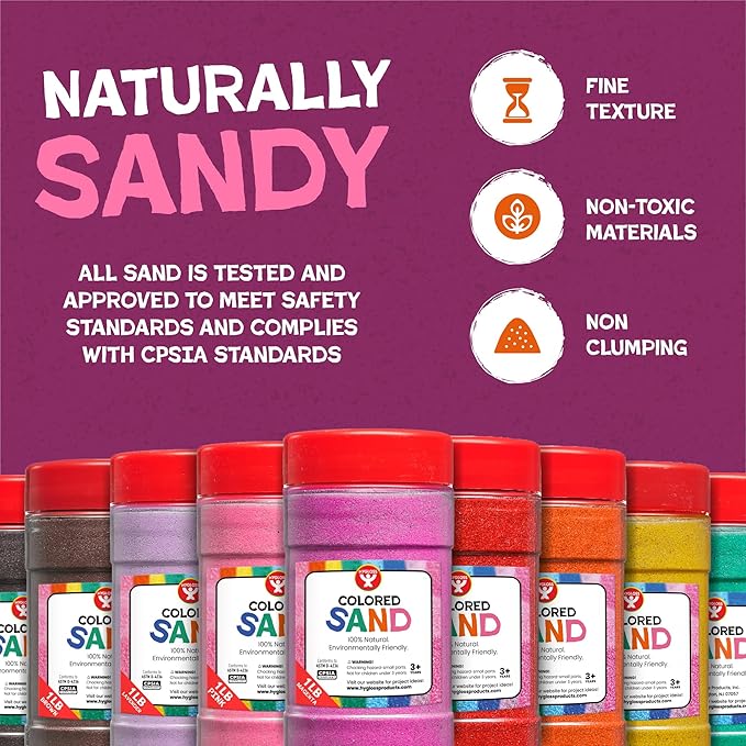 Hygloss Colored Sand for Crafts - 15 lb Bottle, Orange - Vibrant Colorful Fine Sensory Play Sand Art Kits for Kids - Classroom Activities for Children 3 4 5 6 7 8 9 10 11 12 - Safe for Ages 3+