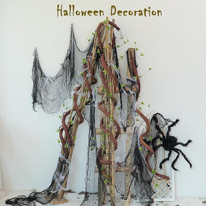 Bendable 63in Artificial Tree Twigs Cane Vine Branches Fake Plants Trunk Garland with Leaves for Home Wedding Garden Wall Hanging X'Mas Christmas Thanksgiving Day Decoration