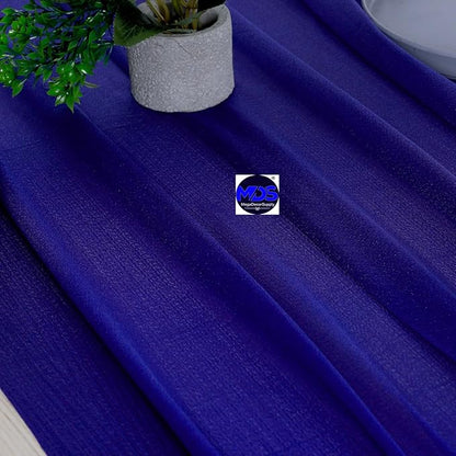 MDS 5 Pack 10ft Chiffon Table Runner 29 x 120 Inches Sheer Wedding Runner Romantic Rustic Table Runner for Wedding Decorations, Birthday Parties, Bridal Shower Party Arch Decor - Royal Blue