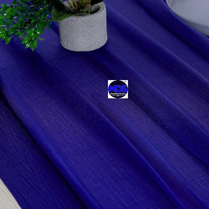 MDS Halloween Chiffon Table Runner - 20 Pack, 29 x 170 Inches, 14ft Each - Sheer Spooky Table Runners for Haunted House Parties, Trick-or-Treat Tables, Witchy Décor, Wedding & Events - Royal Blue